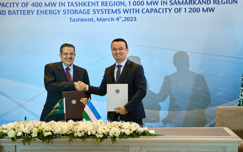 ACWA Power secures PPAs for 1.4 GW of solar, 1.5 GWh of storage in Uzbekistan